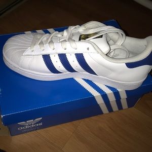 Blue and White Adidas Sneakers